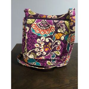 Vera Bradley Plum Crazy Floral Hipster Quilted Crossbody Bag Purse Retired